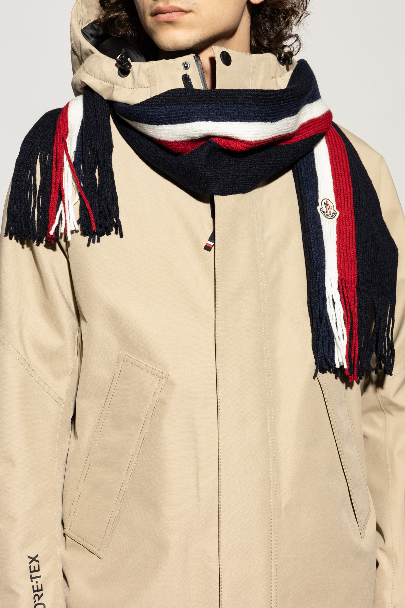 Moncler Wool scarf with fringes | Men's | Vitkac